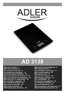 Vadovas Adler AD 3138 r Virtuvės svarstyklės