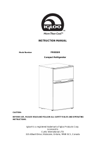 Handleiding Igloo FR832UK Koel-vries combinatie