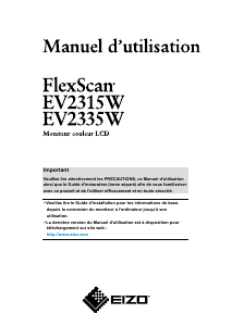 Mode d’emploi Eizo FlexScan EV2335W Moniteur LCD