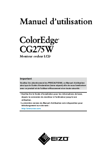Mode d’emploi Eizo ColorEdge CG275W Moniteur LCD