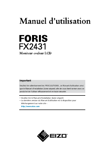 Mode d’emploi Eizo Foris FX2431 Moniteur LCD