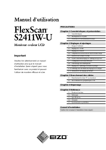Mode d’emploi Eizo FlexScan S2411W-U Moniteur LCD