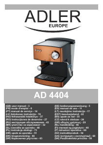 Instrukcja Adler AD 4404cr Ekspres do espresso