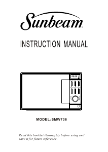 Bruksanvisning Sunbeam SMW736 Mikrovågsugn