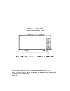 Bruksanvisning Sunbeam SMW5500 Mikrovågsugn