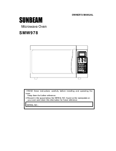 Bruksanvisning Sunbeam SMW978 Mikrovågsugn