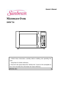 Bruksanvisning Sunbeam SMW714 Mikrovågsugn