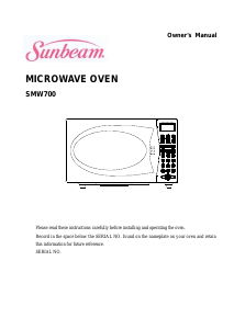 Manual Sunbeam SMW700 Microwave