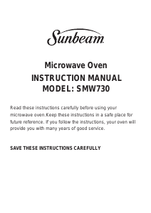 Bruksanvisning Sunbeam SMW730 Mikrovågsugn