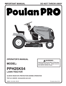 Handleiding Poulan PPH25K54 Grasmaaier