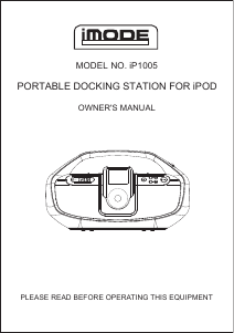 Bruksanvisning iMode IP1005 Dockningshögtalare
