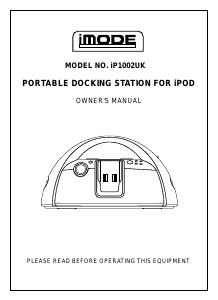 Bruksanvisning iMode IP1002UK Dockningshögtalare