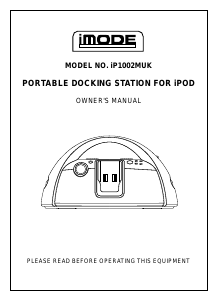 Bruksanvisning iMode IP1002MUK Dockningshögtalare