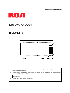 Bruksanvisning RCA RMW1414 Mikrovågsugn