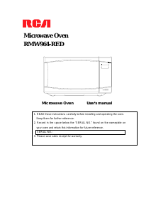 Bruksanvisning RCA RMW964 Mikrovågsugn