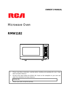 Bruksanvisning RCA RMW1182 Mikrovågsugn