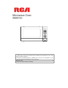 Bruksanvisning RCA RMW743 Mikrovågsugn