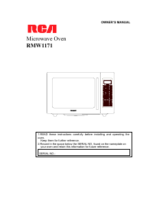 Bruksanvisning RCA RMW1171 Mikrovågsugn