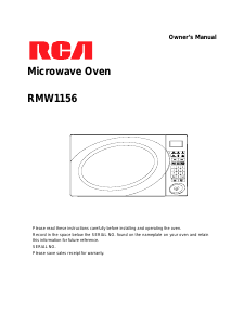 Bruksanvisning RCA RMW1156 Mikrovågsugn