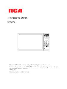 Bruksanvisning RCA RMW742 Mikrovågsugn