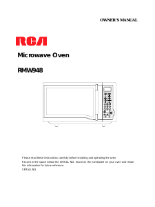 Bruksanvisning RCA RMW948 Mikrovågsugn