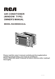 Manual RCA RACM5000-B-AL Air Conditioner
