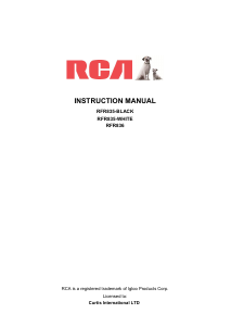 Mode d’emploi RCA RFR836 Réfrigérateur combiné