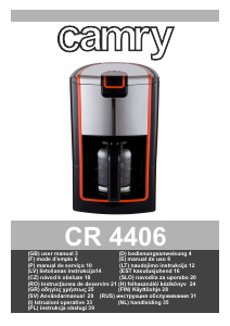 Instrukcja Camry CR 4406 Ekspres do kawy