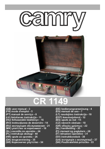 Návod Camry CR 1149 Gramofón