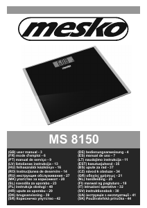 Handleiding Mesko MS 8150b Weegschaal