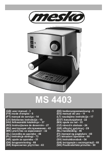 Brugsanvisning Mesko MS 4403 Espressomaskine