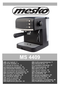 Rokasgrāmata Mesko MS 4409 Espresso kafijas aparāts