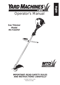Bruksanvisning Yard Machines MCT333707 Grästrimmer