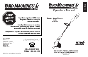 Mode d’emploi Yard Machines MTD27P Coupe-herbe