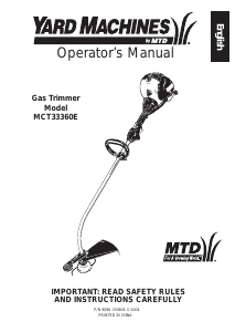 Mode d’emploi Yard Machines MCT33360E Coupe-herbe