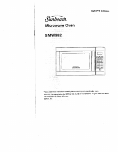 Bruksanvisning Sunbeam SMW982 Mikrovågsugn