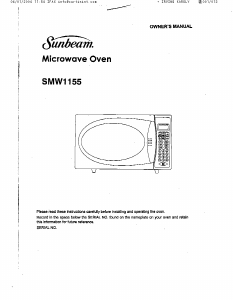Handleiding Sunbeam SMW1155 Magnetron