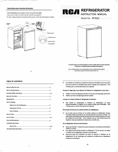 Mode d’emploi RCA RFR322 Réfrigérateur