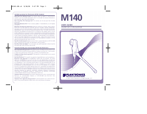 Bruksanvisning Plantronics M140 Headsett