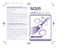 Посібник Plantronics M205 Головна гарнітура