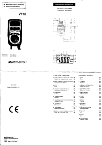 Mode d’emploi Multimetrix VT18 Multimètre