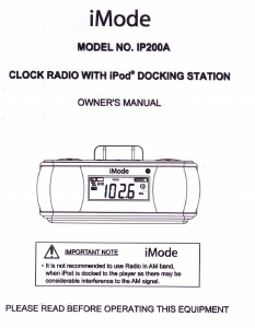 Manual iMode IP200A Alarm Clock Radio