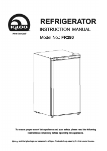 Manual Igloo FR280 Refrigerator