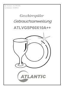 Bedienungsanleitung Atlantic ATLVGSP60X10A++ Geschirrspüler