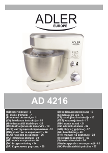 Handleiding Adler AD 4216 Standmixer