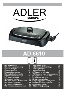Manual Adler AD 6610 Table Grill