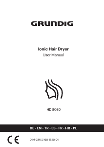 Mode d’emploi Grundig HD 8080 Sèche-cheveux