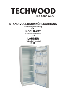 Bedienungsanleitung Techwood KS 9265 A+Gn Kühlschrank