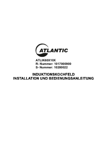 Bedienungsanleitung Atlantic ATLIK60X10X Kochfeld