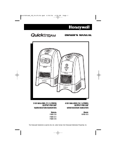 Bruksanvisning Honeywell HWM-330 QuickSteam Luftfuktare